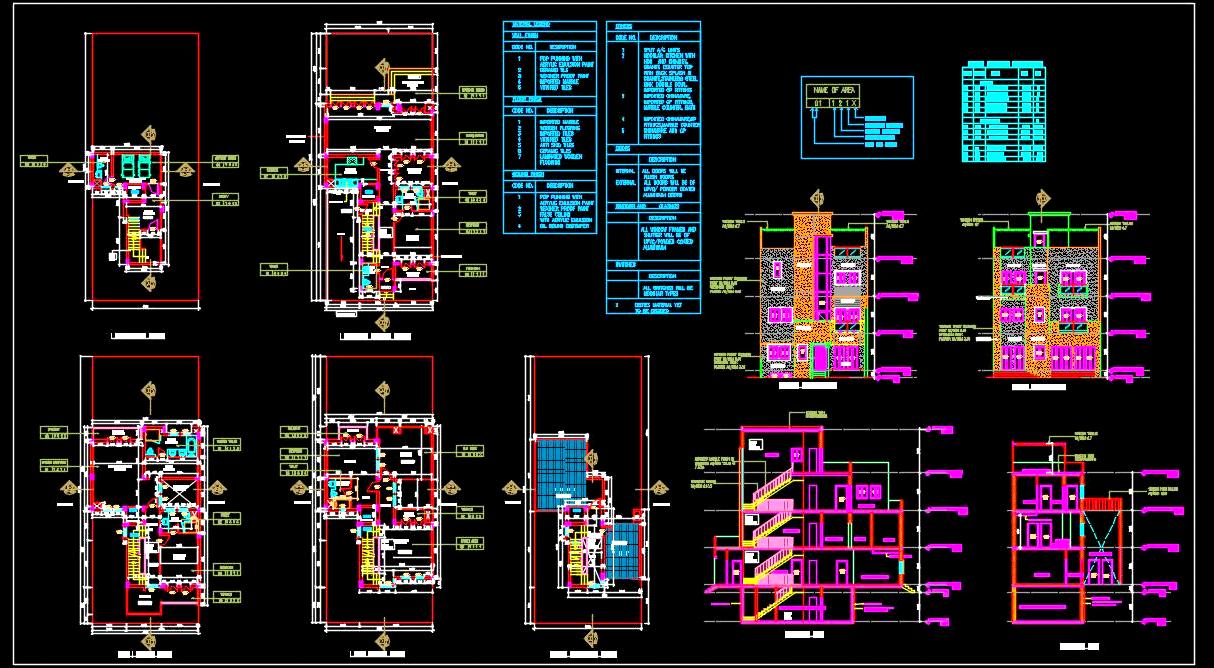 Luxury Villa Architectural Design AutoCAD Drawing - 10x23m Plot